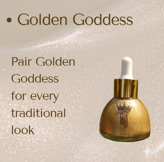 Golden body shimmer